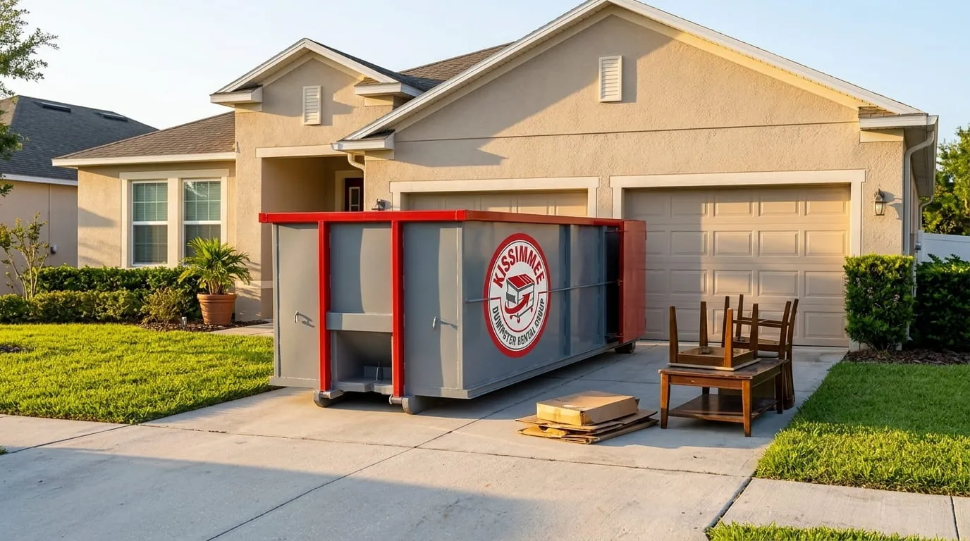 Roll-off dumpster delivered to a property in St. Cloud, FL Roll-off dumpster delivered to a property in St. Cloud, FL